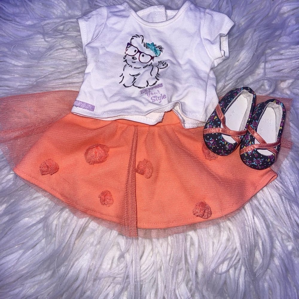 American Girl Doll Peach Dog Outfit